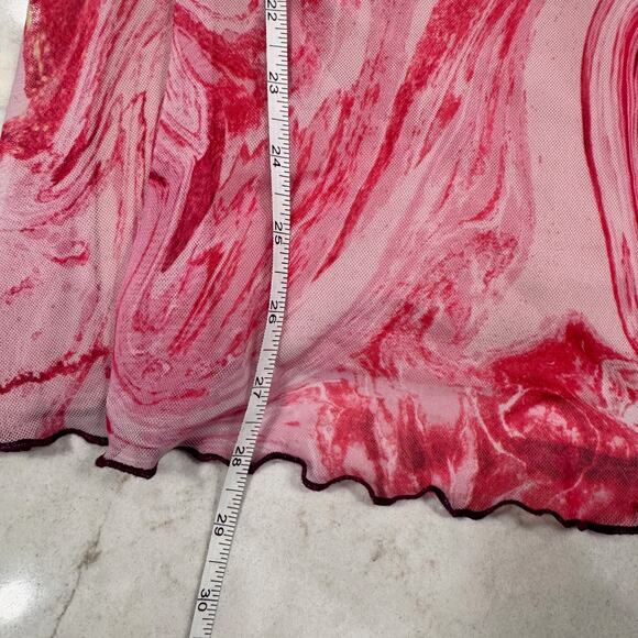 Urban Outfitters Moxie Mesh Mini Slip Dress Women's Small Pink Y2K Barbiecore - Picture 11 of 16